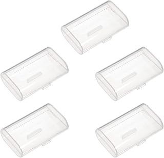Bettomshin 5Pcs 2 x AA Battery Organizer, Hard Battery Storage Box, Storage Containers Box, Battery Holder, Clear Battery Storage Case, 2.09