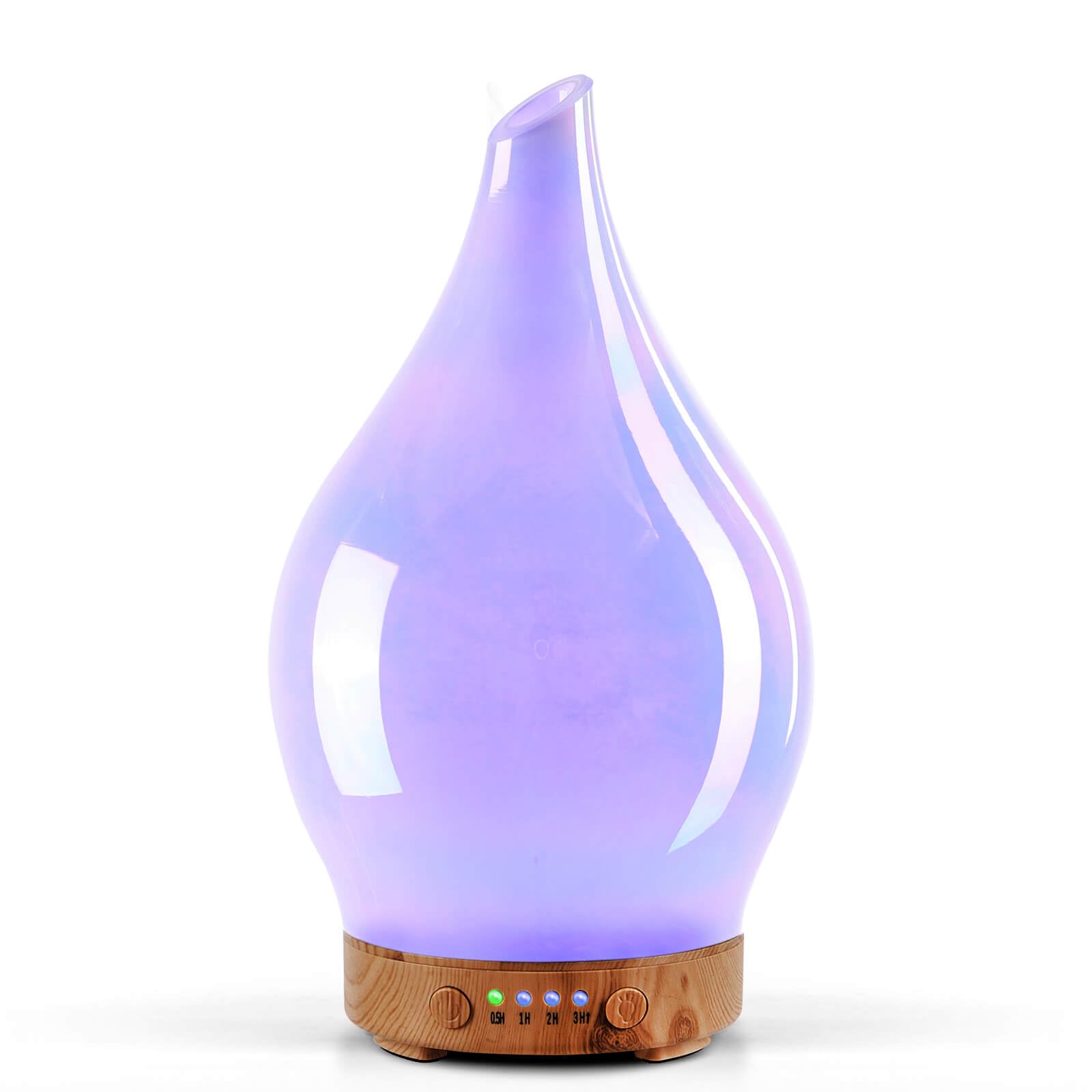 Porseme150ml Essential Oil Diffuser Glass Color Changing Aroma Air Diffusers Aromatherapy Ultrasonic Cool Mist Humidifier 4 Running Hours Waterless Auto-Off for Sleeping Yoga Office Spa (White Jade)