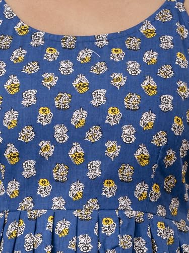 Image of feranoid Women Cotton Printed Sleeveless Strap Peplum Top
