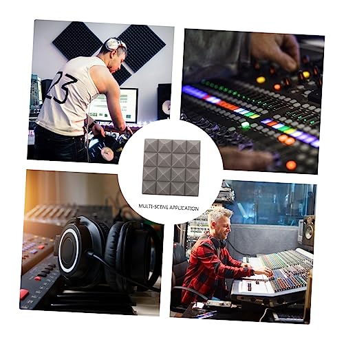 Toyvian 22 piezas Paneles Piramidales para Amortiguación de Sonido Gris Tratamiento Acústico para Paredes, Techos y Puertas Aislamiento Acústico de Alta Densidad para Estudios, Salas de Cine en Casa y Oficinas miniatura 4