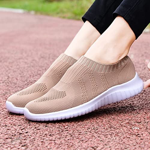 Image of konhill Womens Slip On Sneakers Lightweight Knit Walking Shoes