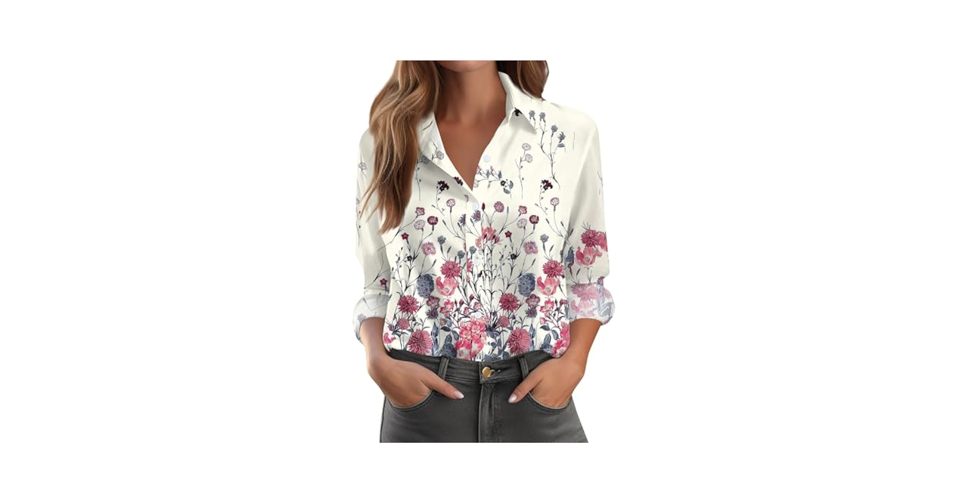 QXFBJOQH Button Up Shirt Women Ladies Dressy Button Down
