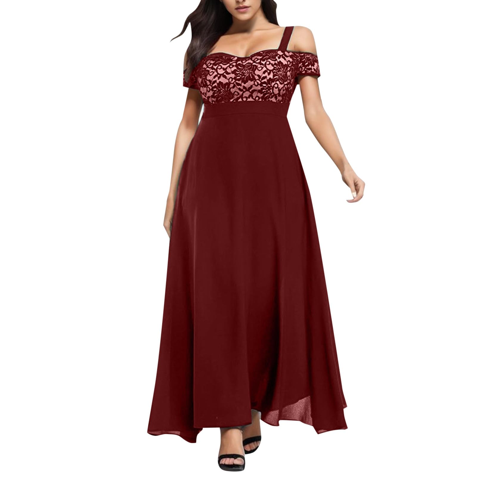 Robe d'été grande taille sexy chic style maxi de soirée à dentelle - 7