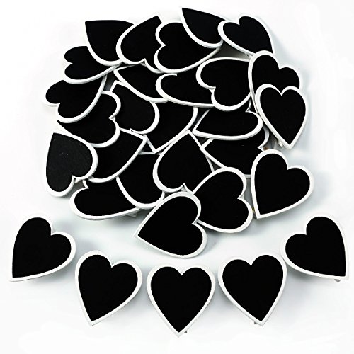 Anladia 30u00a0pcs Mini Message en Bois Tableau Noir Note Panneau Memo Tableau Clip Support