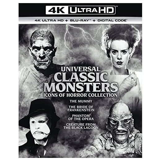 Universal Classic Monsters: Icons of Horror Collection (The Mummy / The Bride of Frankenstein / Phantom of the Opera / Creature from the Black Lagoon) [4K UHD]