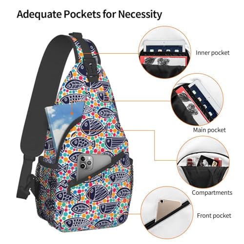 Fish Sling Backpack Chest Bag Crossbody Shoulder Bag Gym Cycling Travel Hiking Daypack For Men Women4