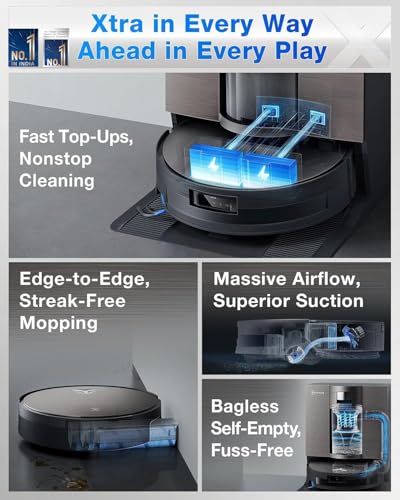 ECOVACS DEEBOT X11 OmniCyclone Robot Vacuum & Mop, Sep 2025 Launch, PowerBoost Charging, OZMO Roller 2.0 Instant Self-Washing Mop, 19500Pa Blast Suction, Bagless OmniCyclone Station (X11 OmniCyclone) view 2