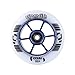 GRAVITI 100mm Pro Stunt Scooter Wheels One Pair with ABEC-9 Bearings CNC Metal Core (2pcs) (white pu blue core)
