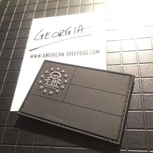 American Sheepdog Georgia State Flag PVC Patch - Ghost Edition