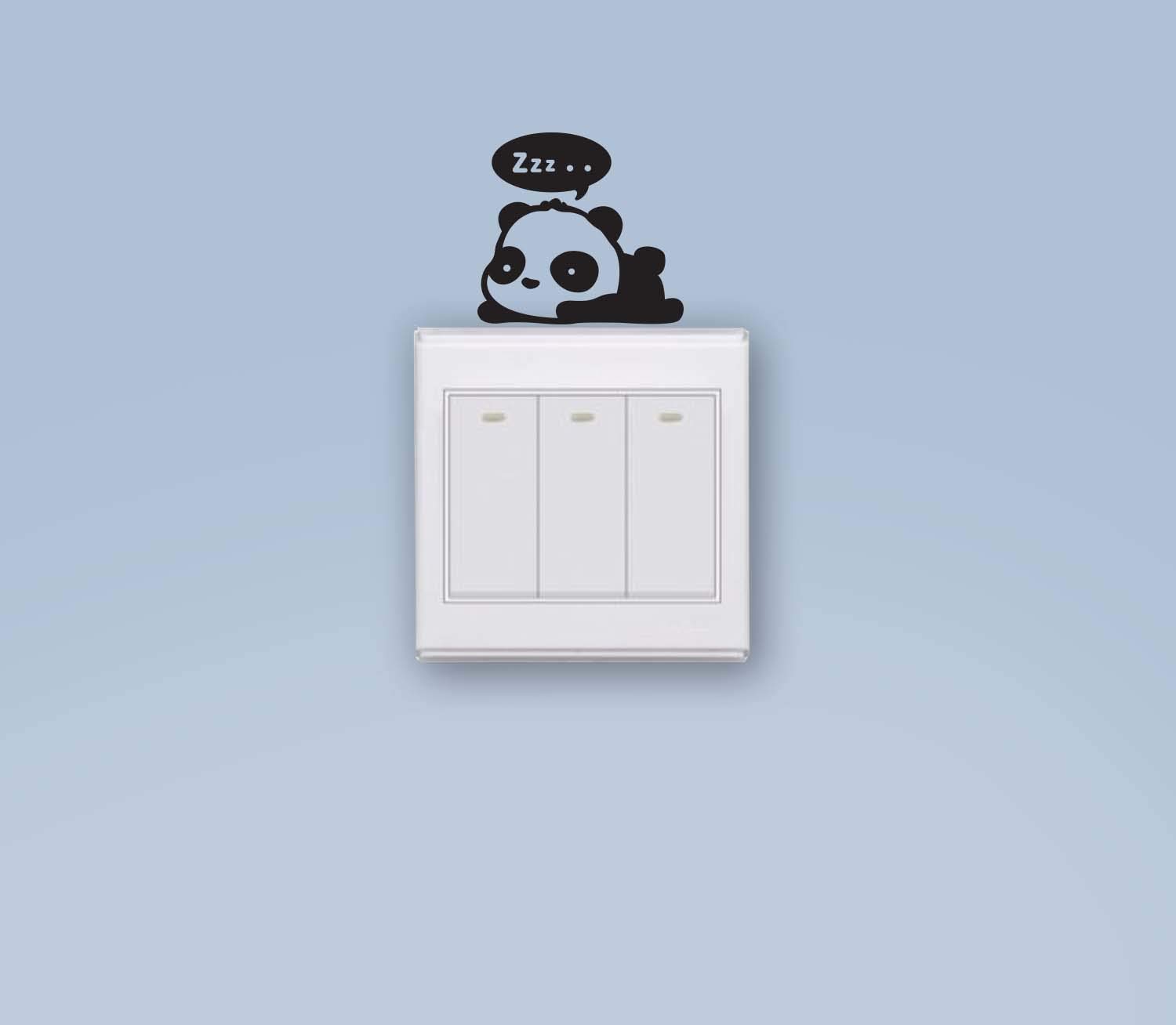 Sleeping Panda zzz Switchboard 4.2" X 3.8" Black Die Cut Vinyl Decal Sticker for Bumper & Car Window Laptops, MacBook, Trucks, Wall and More