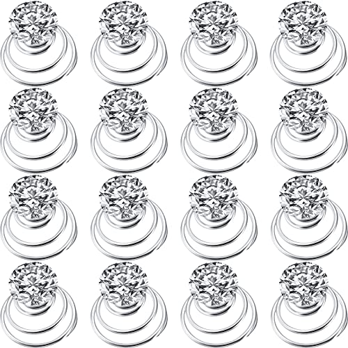 60 Pieces Rhinestone Crystal Twisters Set Spiral Hair Pin Silver Coil For Wedding, Bridal, Prom, Party And Special Occasion With Clear Container #TOP17