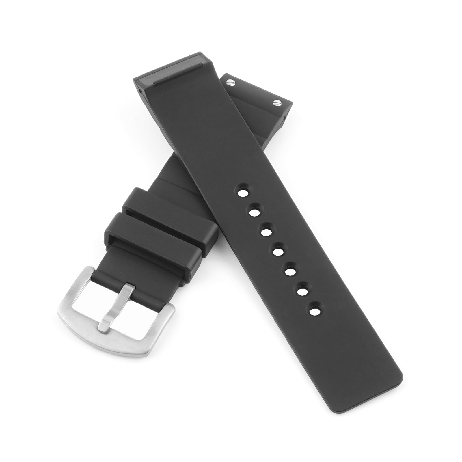 Correa de repuesto compatible con reloj Cartier de 23 mm, goma de silicona suave para Santos 100, color negro