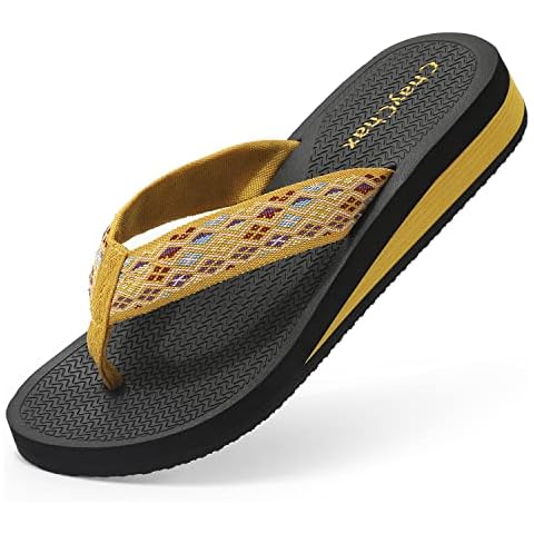 ChayChax Women's Summer Beach Flip Flops Ladies Wedge Thong Sandals Comfortable Outdoor Pool Slippers Cover