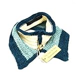  Col,Tour de cou, Alpaga, bleu canard, écru, vert, Taille Unique,Création Fait-Main de France, Tricoté main, Idée Cadeau,Hey Laine In France,