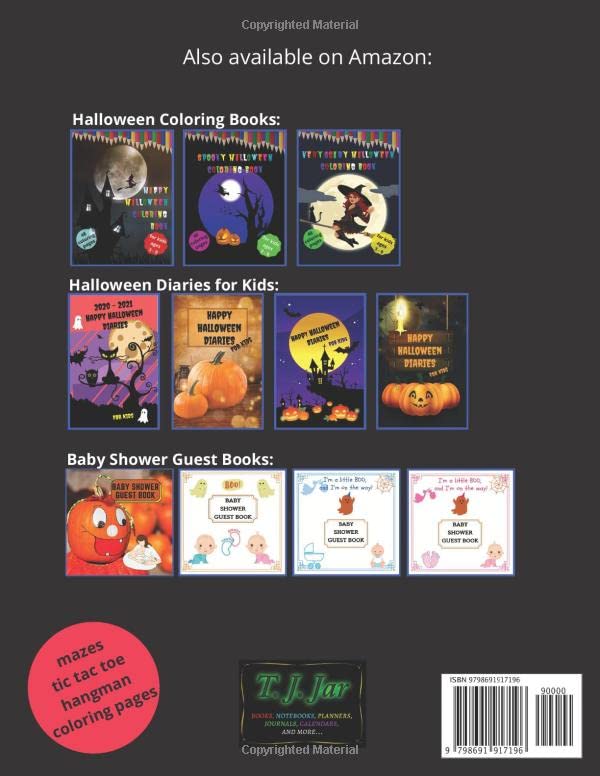 Amazing Halloween Activity Book for Kids: Halloween Coloring Pages, Mazes, Hangman and Tic Tac Toe! image 3