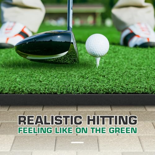 Abosi Golf Mat,5x4ft Artificial Single-Turf & Dual-Turf Golf Mats Practice Outdoor Indoor,Thickening Golf Hitting Mat for Chipping Swing Practice - Ideal for Golf Lovers - Image 5