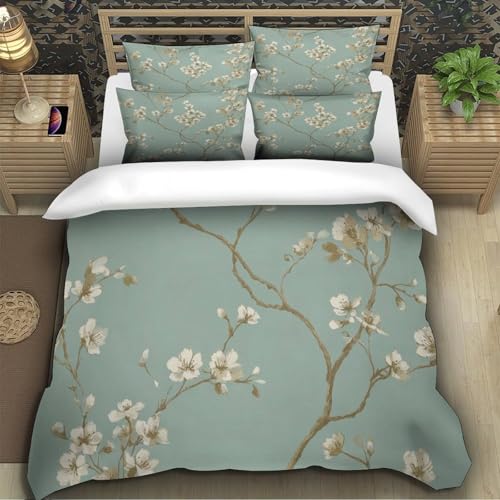 Housse de couette super douce imprimé 3D haut de gamme cerisiers - 5