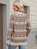 LOMON Women's Retro Fall Lightweight Sweater Indian Printed Style Pullover Cozy Casual Daily Pullover Ethnic Pattern XL #4
