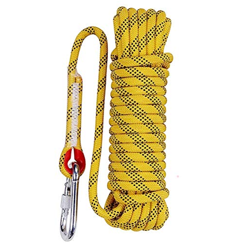 Aoneky 10 Mm Static Outdoor Rock Climbing Rope, Fire Escape Safety Rappelling Rope (Yellow 1, 131) #TOP15