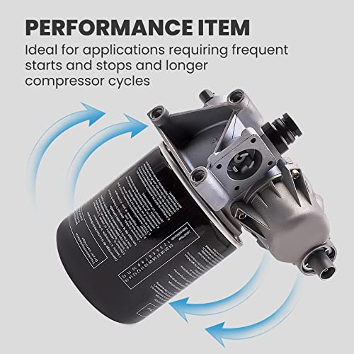 maXpeedingrods Air Dryer for Meritor System Saver 1200 Series, replacement for R955205 4324130010 12V Interior Cab Fresh Air Filter for Peterbilt, Black