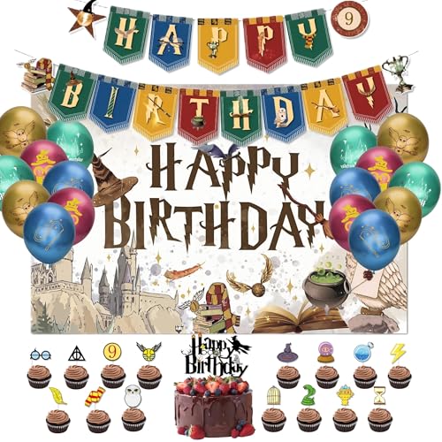 Harry Geburtstag Deko, Wizard Party Geburtstagsdeko Set mit Großer...