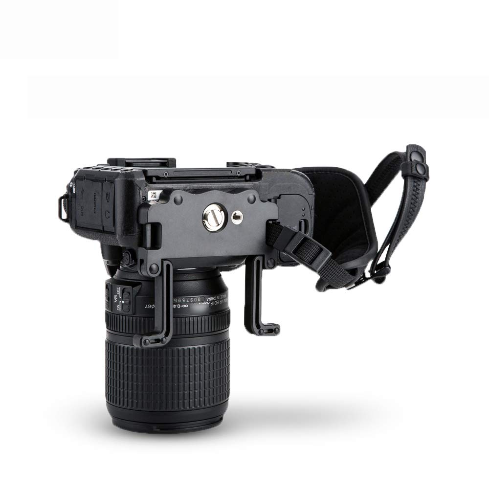 JJC DSLR Fotocamera Cinghia da Polso con Piastra U per Can. EOS R8 R6II R10 R7 R5 R6 5DIV 6DII M50II M200 90D 850D 200DII Son. FX30 ZV-E10 H400 Panason. Lumix DC-G100 G110 FZ1000 FZ300 Sigm. fp (NERO)
