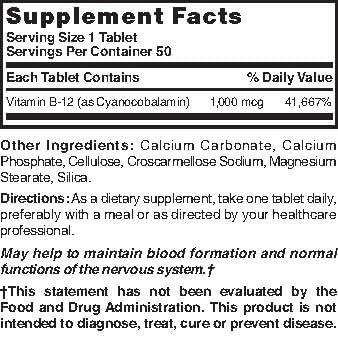 Miniatura 3 de Nature's Blend Tabletas de vitamina B12, 1000 mcg, 50 tabletas