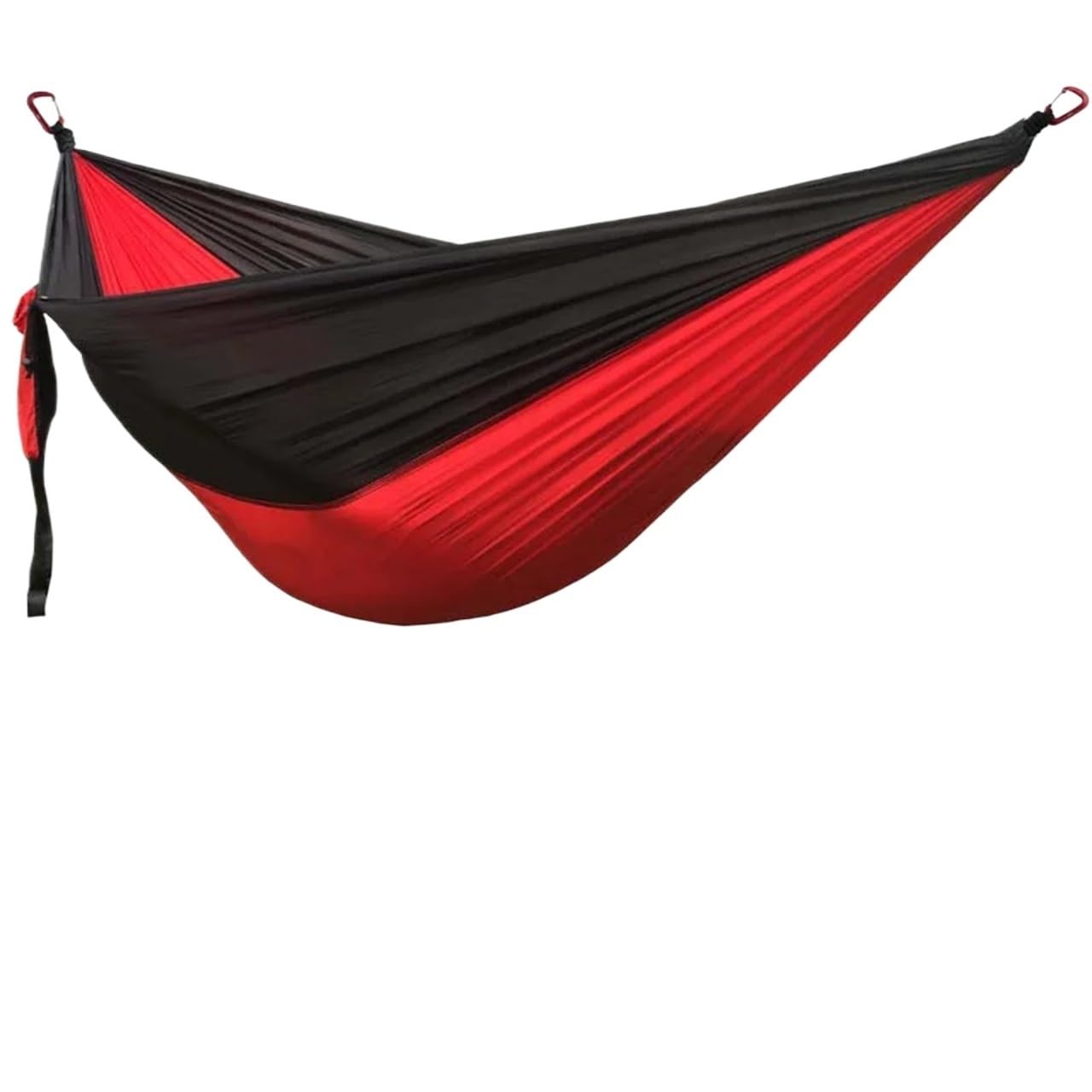 Amaca in Tinta Unita, Campeggio, Altalena da Giardino, Viaggio for Il Tempo Libero, Amaca Portatile for Doppia Persona, mobili da Esterno per l'escursionismo, Il Campeggio(Red And Black)