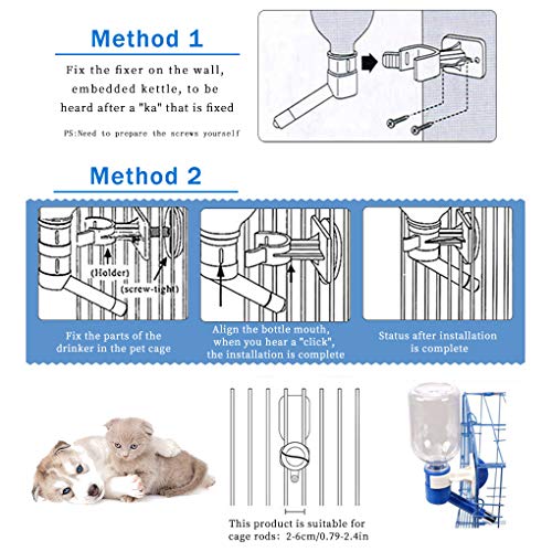 Andiker No-Drip Dog Water Dispenser Bottle-Dog Kennel Cage Water Dispenser Water Drinker Kettle for Pets can be Raised… - Image 4
