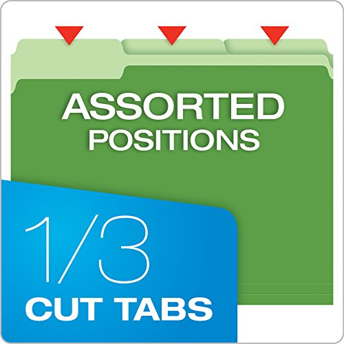 Pendaflex Two-Tone Color File Folders, Letter Size, 1/3 Cut, Bright Green, 100 Per Box (152 1/3 BGR), Letter Size (1 Box) - Image 2