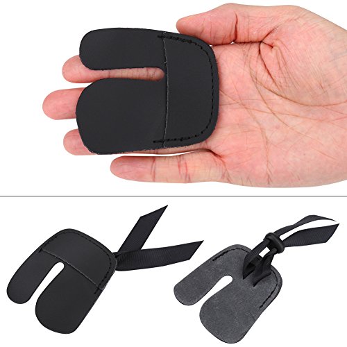 PATIKIL Salva dita per tiro con l'arco, 5,1 cm/3,1 cm, confezione da 6 protezioni in silicone per adulti, nero