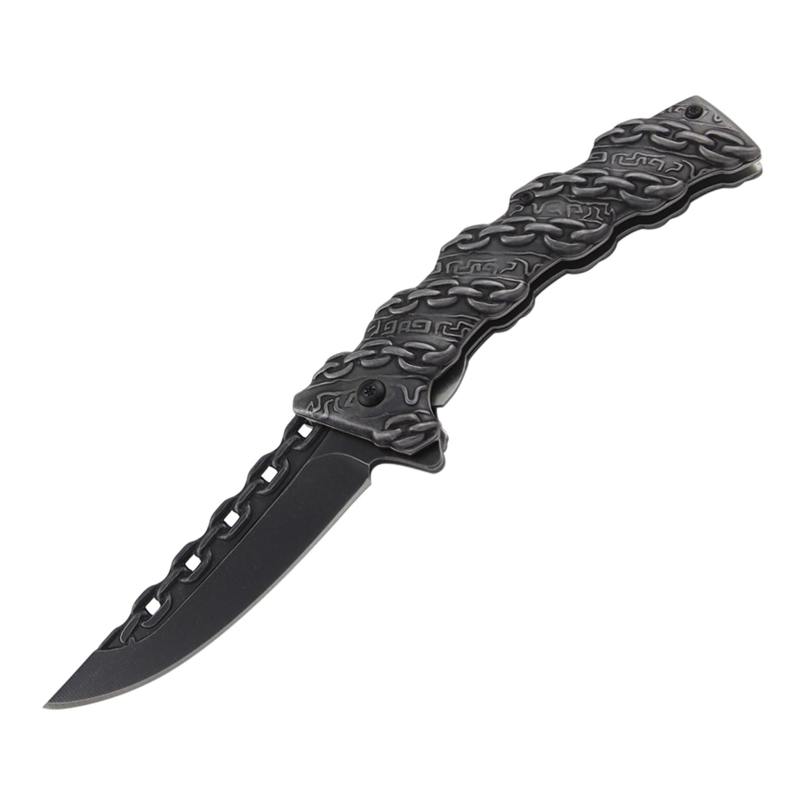 WILD TACTICAL Hardness Steel Knife Chain Engraved Survival Fold Knife Collection 3D Stonewash Folding Knife Pocket EDC Tools Outdoor Utility Knife Gift Knife for Man Woman