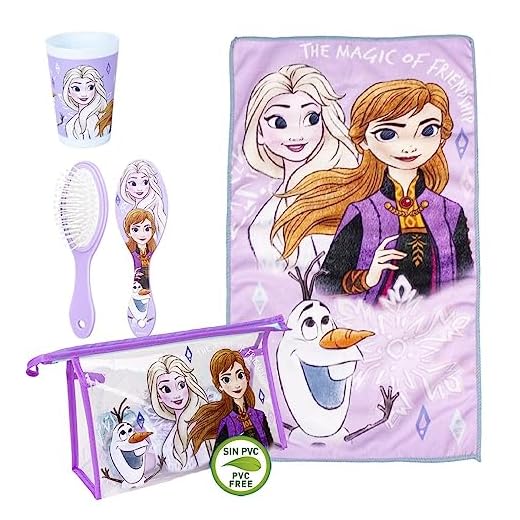 Neceser de Aseo de Frozen - Cierre de Cremallera - 23 x 15 x 8 cm - Incluye Accesorios - Diseño Impermeable - Ideal para Llevar de Viaje - Producto Original Diseñado en España