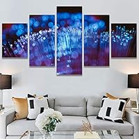 SIGNWIN 5 Panel Canvas Wall Art Abstract Brushstroke Closeup Digital Art Modern Artwork for Home Decorations Ready to Hang - 60