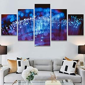 SIGNWIN 5 Panel Canvas Wall Art Abstract Brushstroke...