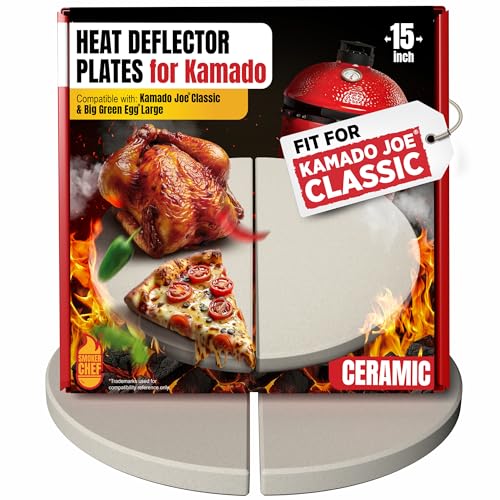 Smoker Chef 15 inch Half Moon Ceramic Heat Deflector Plates