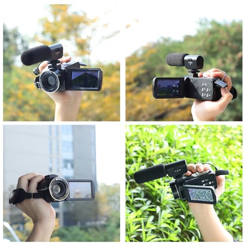 Image of Zerodeko 4-inch High Definition Touchscreen Digital Video Camera for Vlogging and Travel with Recording, Movie Camcorder for Filming and Video Inspection