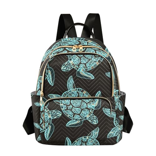 Yasala Ocean Women Backpack Sea Turtle Zen Aqua Anti-Theft Travel Backpack with Luggage Belt Lightweight Handbag Lady Purse Roomy Double Zipper Weekend Bag Everyday Use