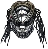 MTTKTTBD Predator-Motorradhelm Mit Hoher UV-Effizienz, PC+ABS-Material, Helm, ECE/DOT-Zertifizierter Helm, Sehr Hoher Kühlhelm B,M