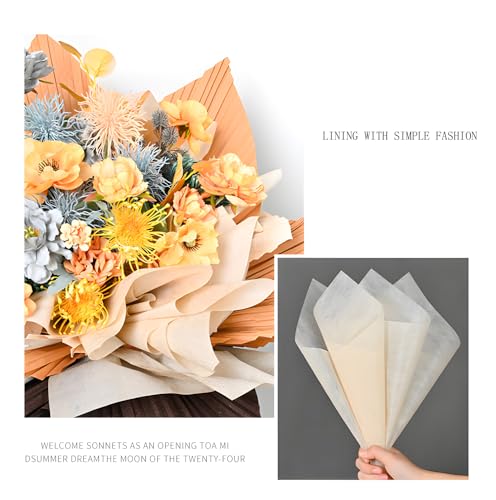 MLSG 96 Sheets Tissue Flower Wrapping Paper Cotton Wrapping Flower Paper Withdrawable Lining Paper Non-woven Waterproof Floral Bouquet Wraps For Florist Packaging Arrangement (Gray) by MLSG - Image 2