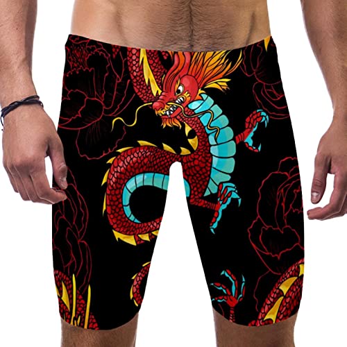 Bañador de natación hombre dragón chino ideal para entrenamiento y playa
