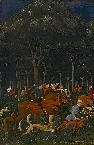 Tableau chasse dans la forêt Paolo Uccello déco murale grand format pour salon