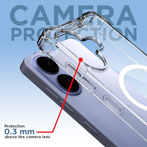 Image of Amazon Basics Back Cover for Vivo V60 Lite 5G Mag-Safe Shockproof PC + TPU Protective Case Magnetic Support Bumper Case (Transparent Mag-Safe)