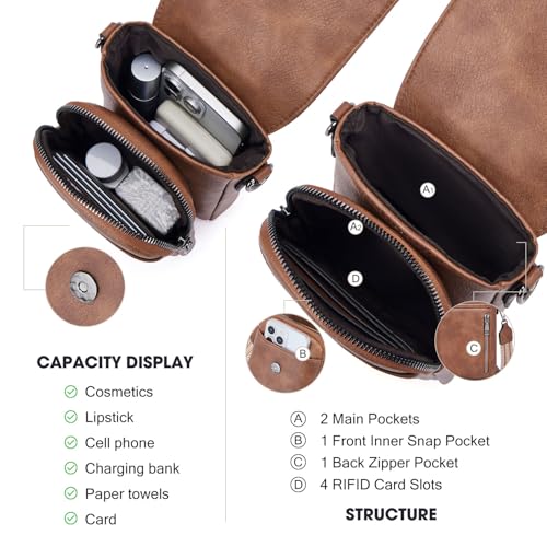 Sac à bandoulière portefeuille en cuir avec compartiments