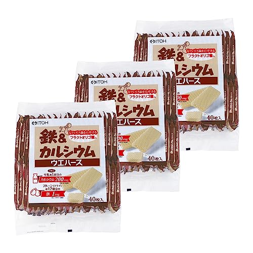 井藤漢方製薬 栄養補助ウエハース【鉄&カルシウムウエハース 40枚】×3個