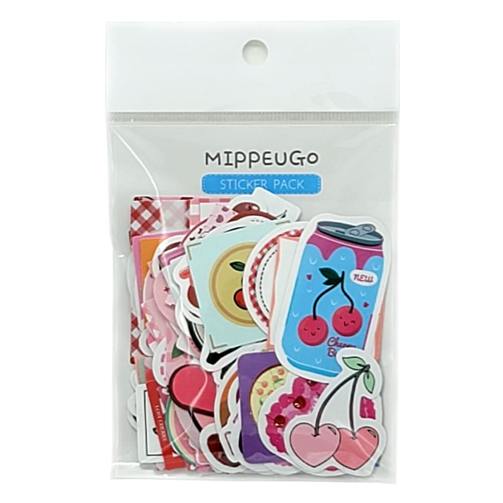 Amazon | チェリー ステッカー フレークシール 90枚 フルーツ 雑貨