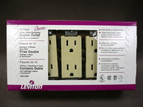 Leviton 136-5325-IMP Decora Grounding Outlets (10-Pack)