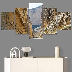 SIGNWIN 5 Panel Canvas Wall Art Forest Rivers...