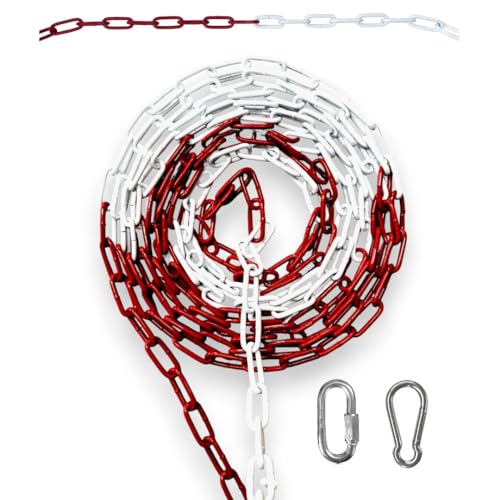 to do home 10m Stahlkette Warnkette Ø5mm - Rot-weiß - verzinkter Stahl - bestens für Baustellen Parkplätze Events Veranstaltungen Jahrmärkte