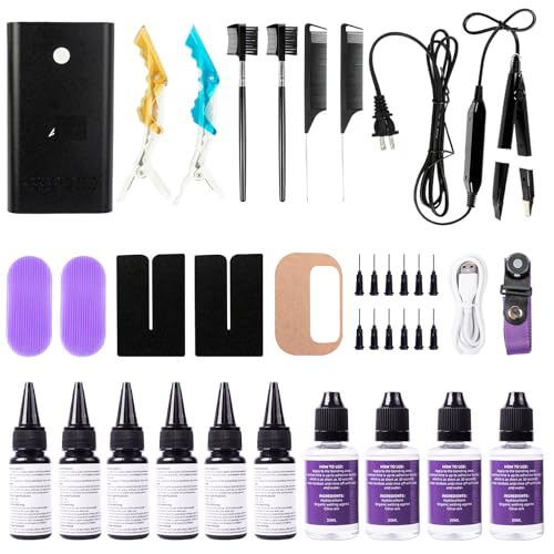 UV Light Hair Extensions Kit UV Light Hair Glue*6 UV Light Hair glue romover*4 Uv light hair comb*2 hair extensions clip*2.